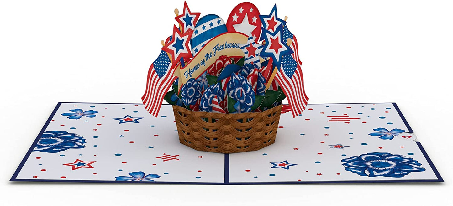 Americana Basket Pop-up Card – Fourth Of July