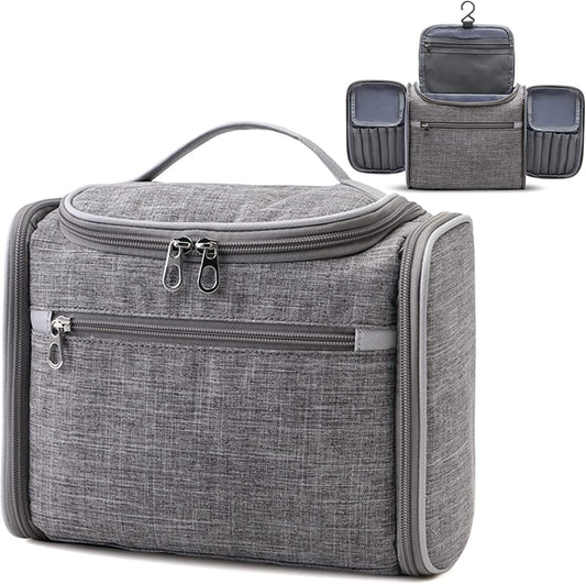 travel accessories, light gray makeup bag