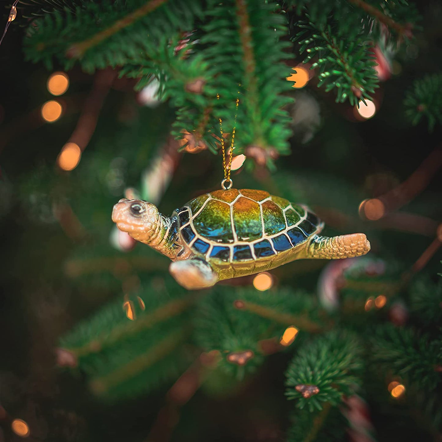 Christmas Ornaments - Hand Painted (Green Sea Turtle)