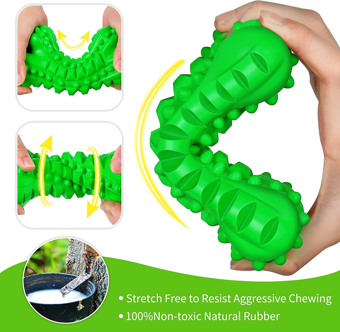 Natural Rubber Chew Toys for Pets, Green