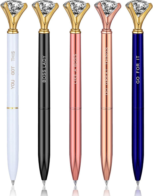 5 Pieces Diamond Quotes Pen Inspirational Ballpoint