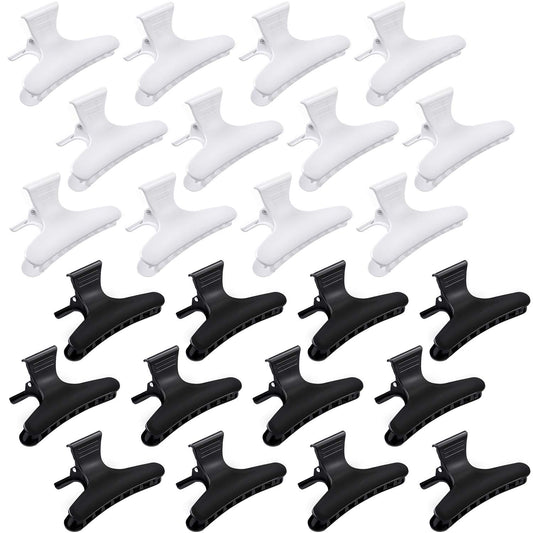 24 Pack Black and White 3.25 Inch Hair Clips.