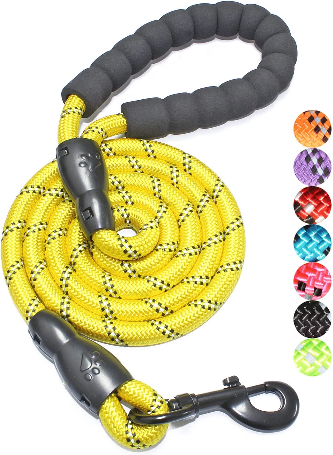 Strong Dog Leash Size: 1/2'' x 5 FT (18~120 lbs, Yellow)