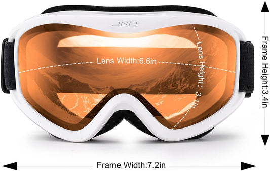 snowboard goggles for snow (White Frame Citrus Orange Lens)