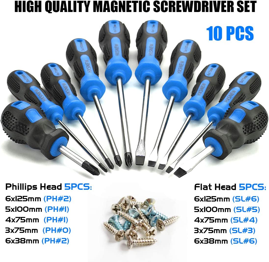 10 piece magnetic screwdriver set (Blue)