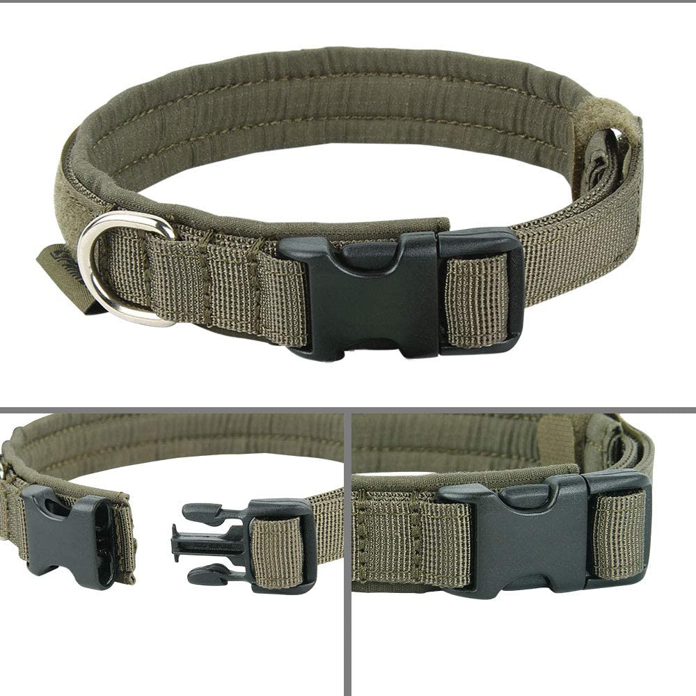 Adjustable nylon pet collar for small pets, Ranger Green