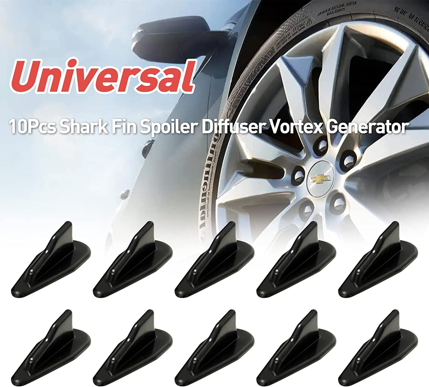 10Pcs Shark Fin Spoiler Universal