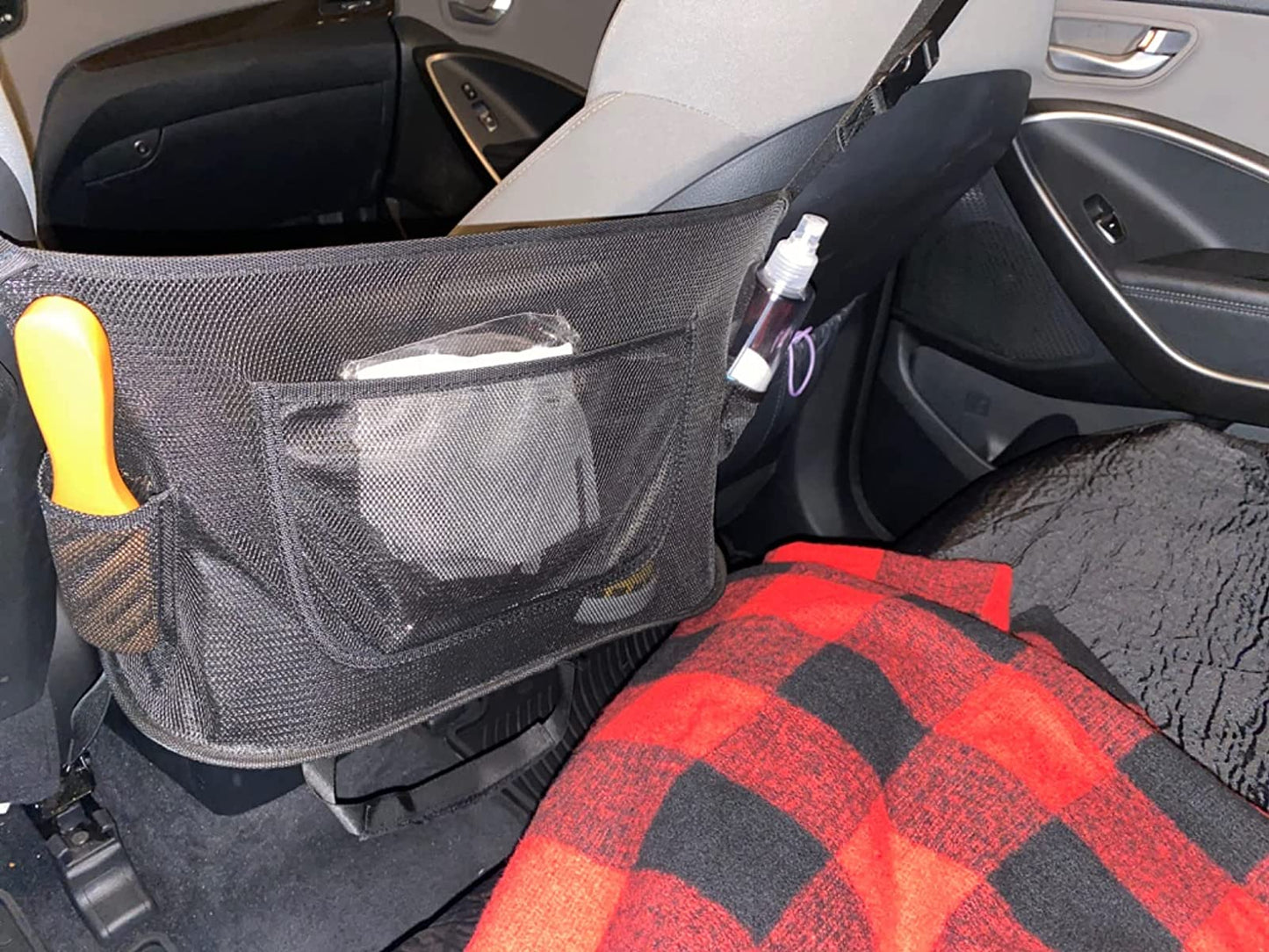 Car seat mesh storage, color: (black)