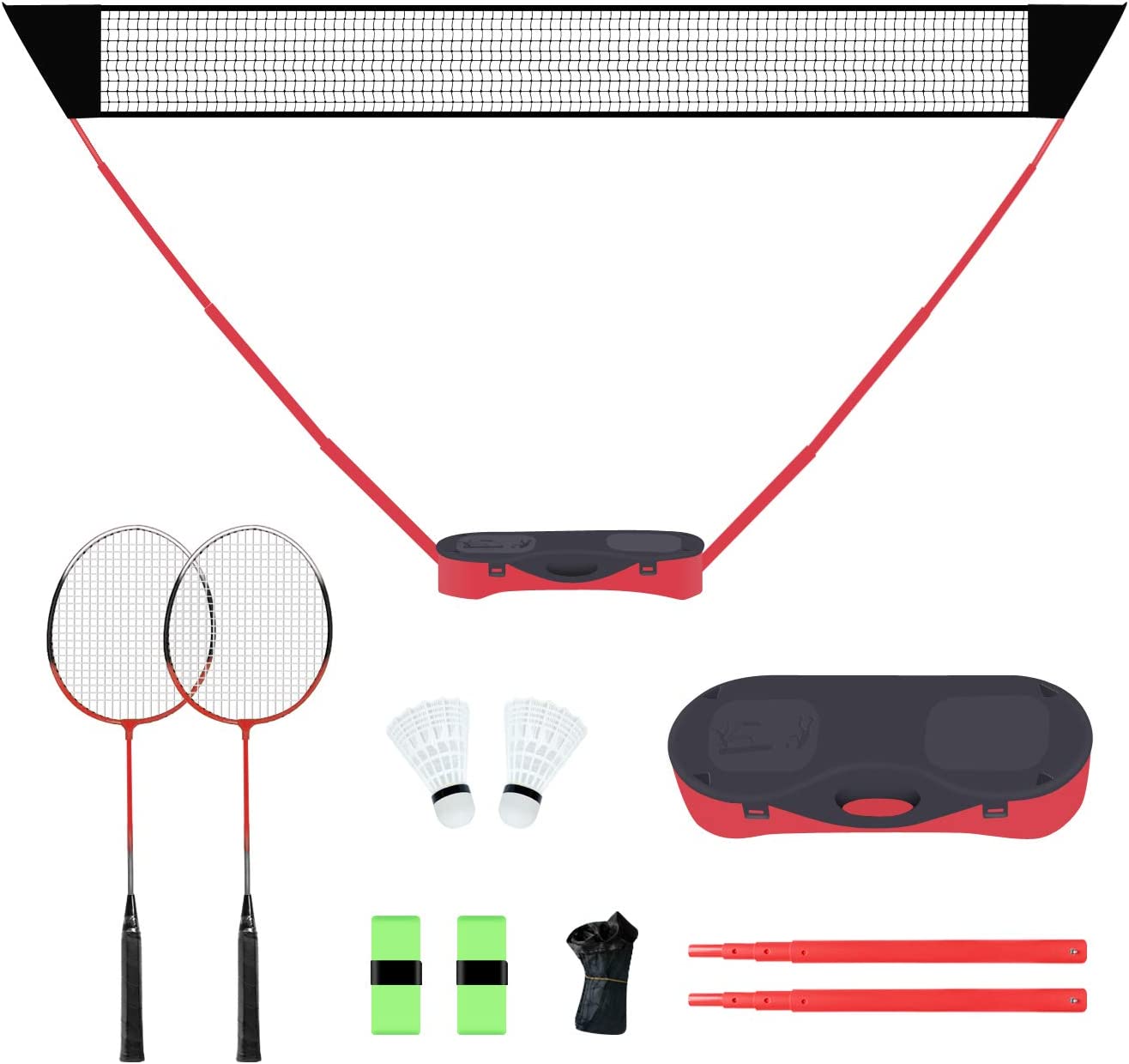 10' x 5' Badminton Net Set (red)