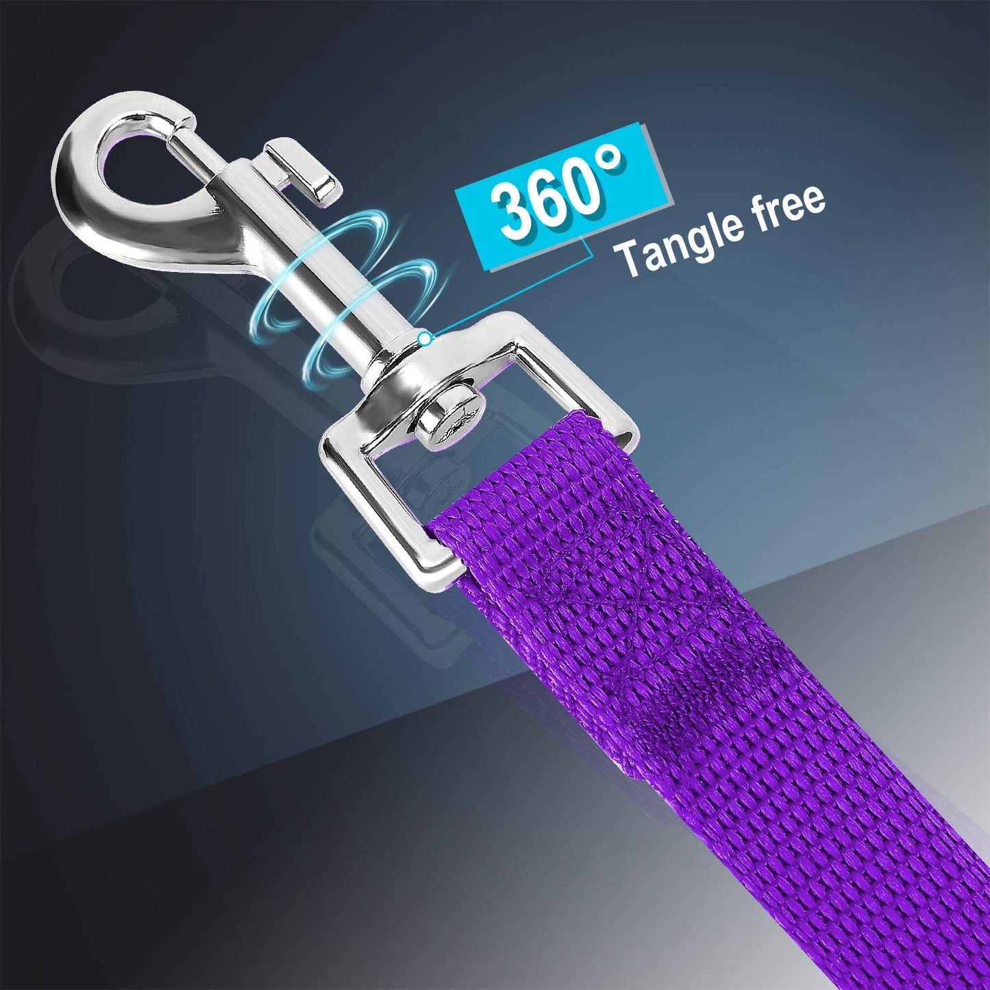 15ft, 20ft, 30ft, 50ft long leash for pet training,purple