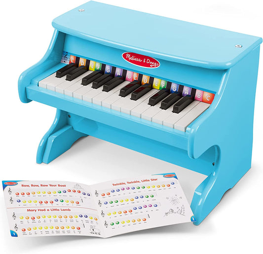 Piano with 25 keys and color-coded songbook, (Blue)