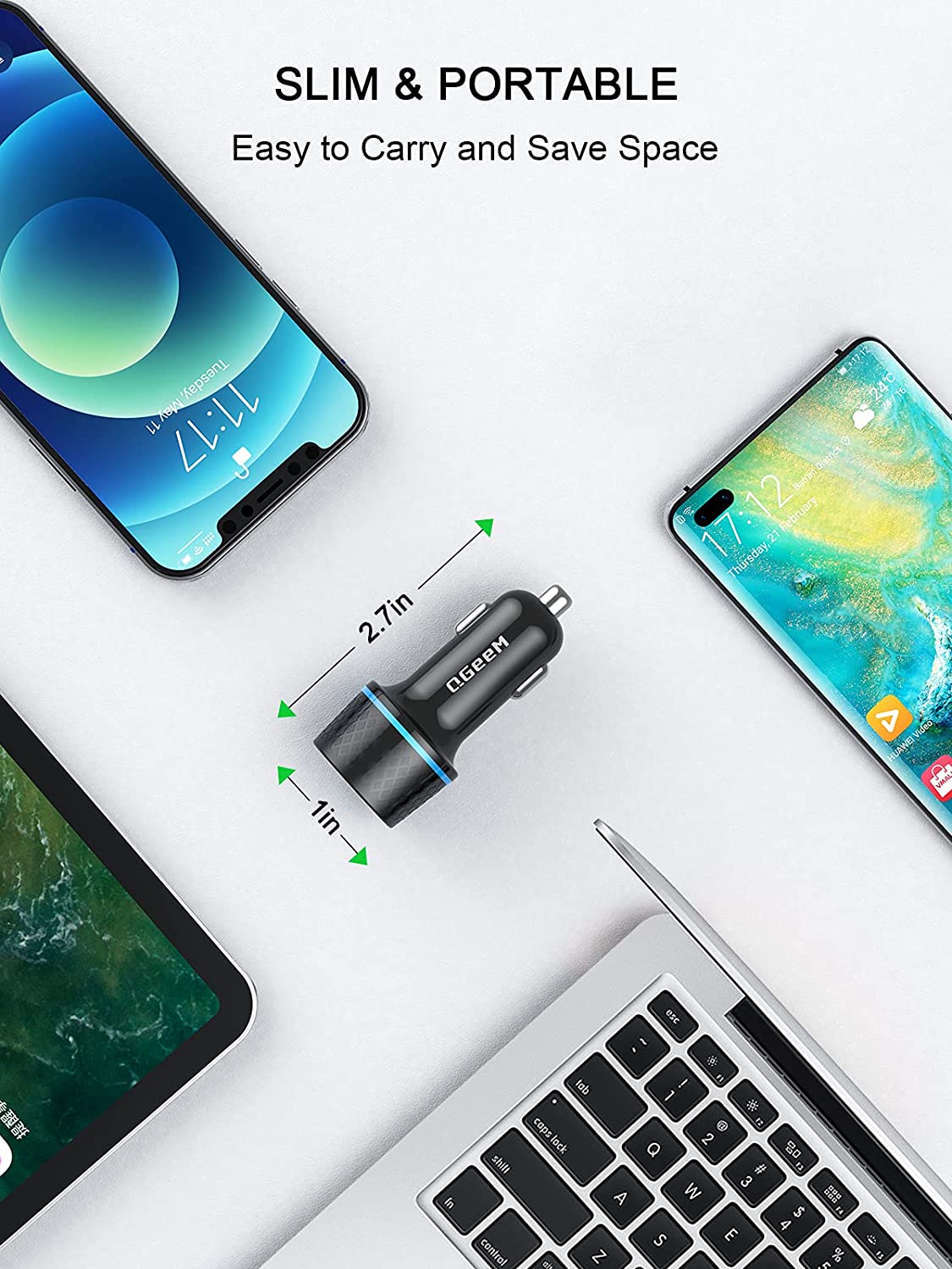 usb C charger, with 2-port fast charging and power delivery