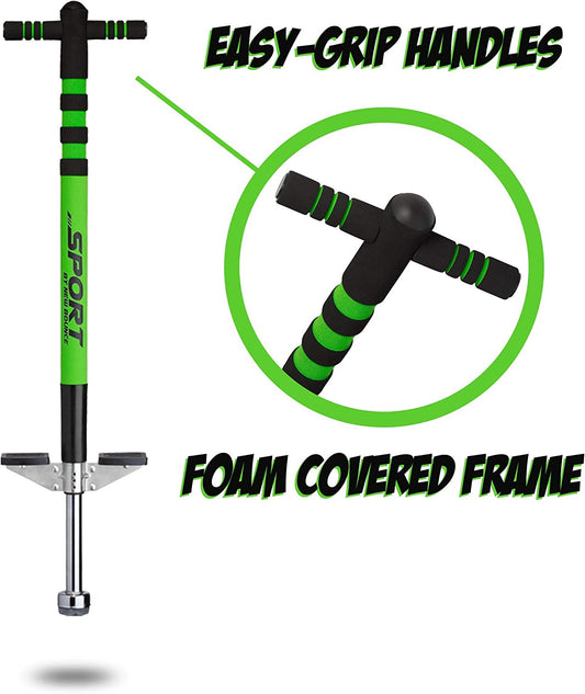 Pogo Stick Toy, 40 to 80 Lbs (Color: Black & Green)