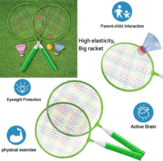 1 Set of badminton rackets with lightweight carry bag for kids