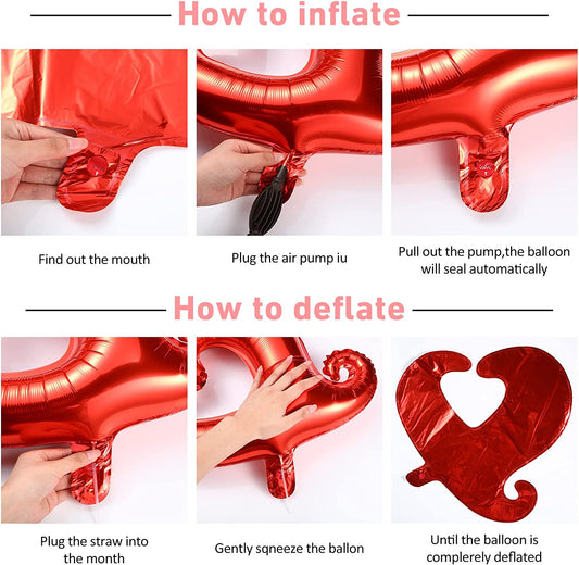 50 18-inch heart balloons for Valentine's Day