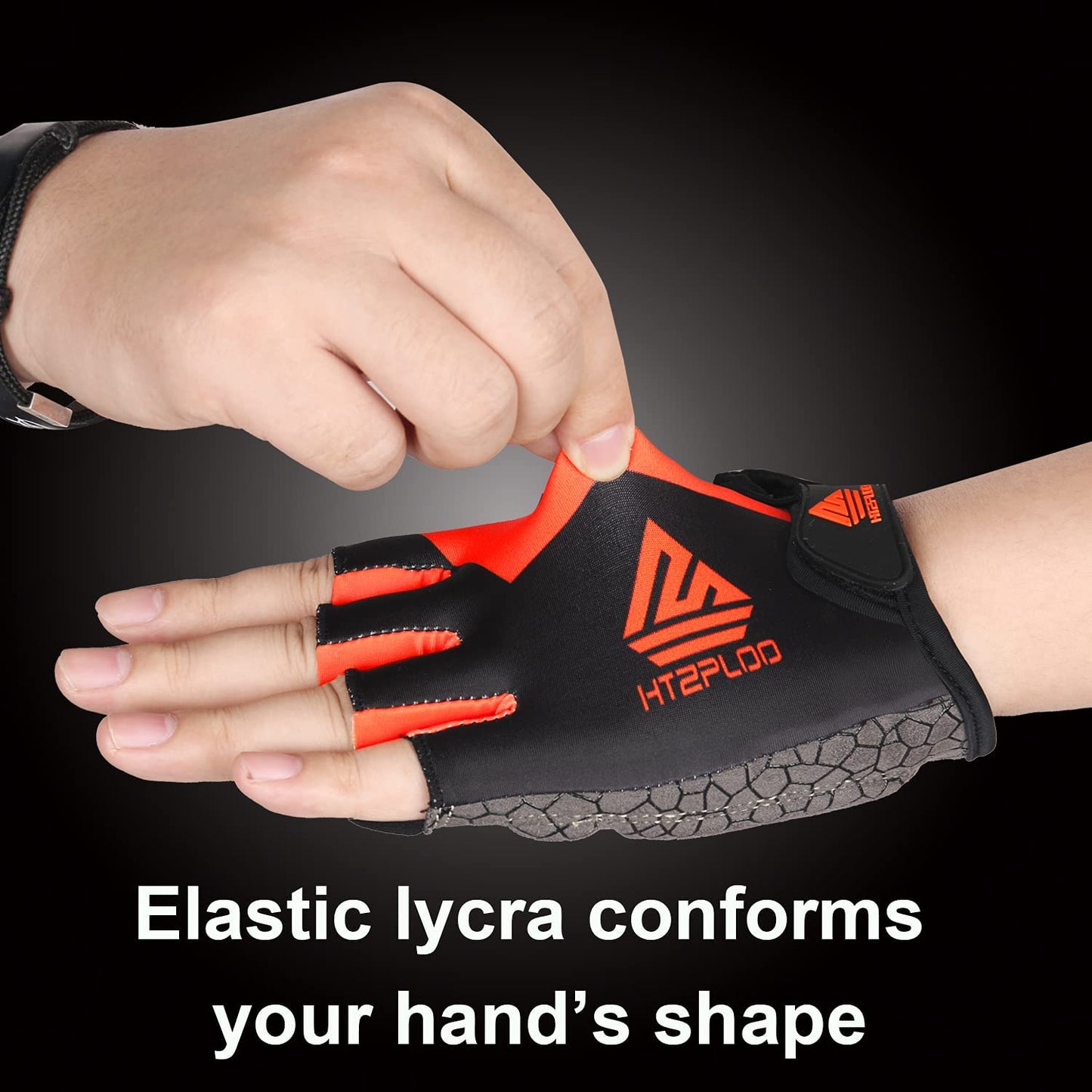 Lightweight non-slip bicycle gloves (Orange and black color)