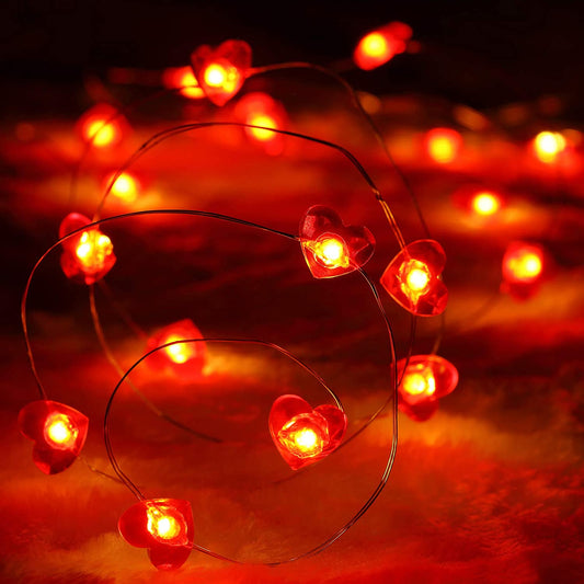 Valentine's Day Heart String Lights 13ft 40 LED