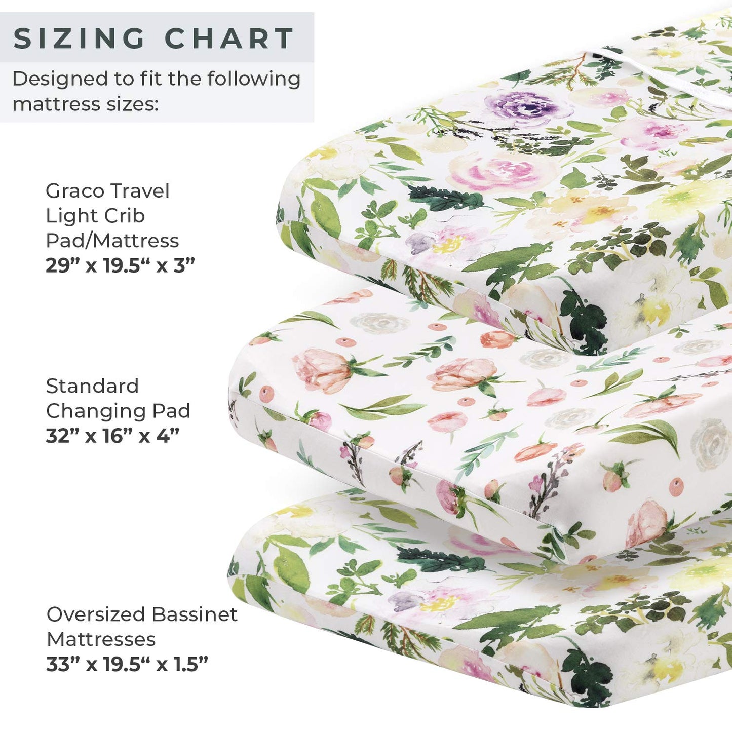 Change Pad Covers - 2Pack, Stylish Floral