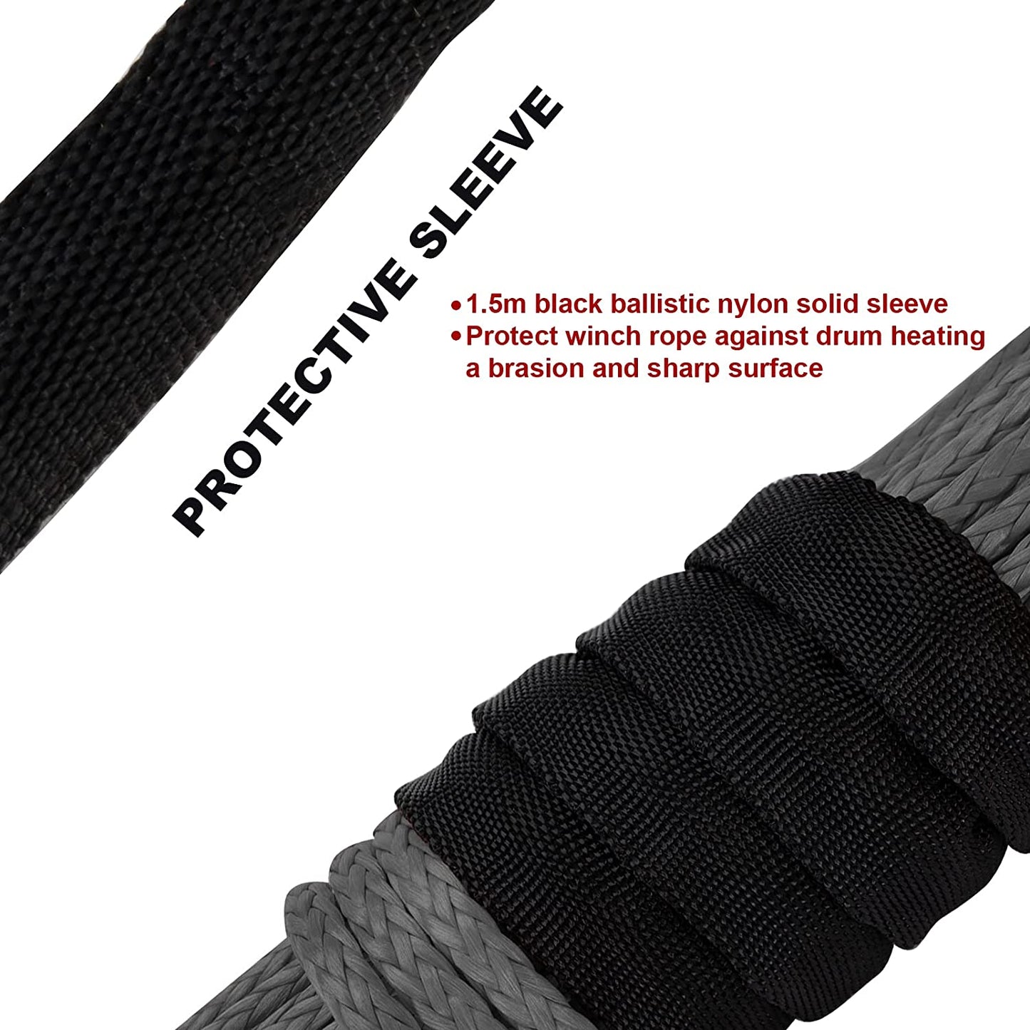 3/16" x 50' Nylon Synthetic Winch Rope (Grey)