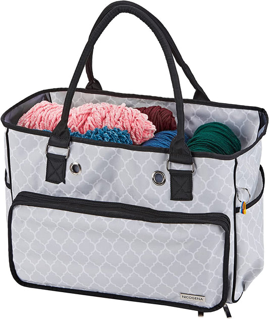 Yarn and accessory storage bag, (white lantern)