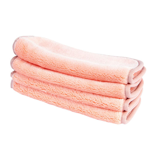 Makeup Remover Cleansing Cloth, 8" x 8", Coral, 4-Pack