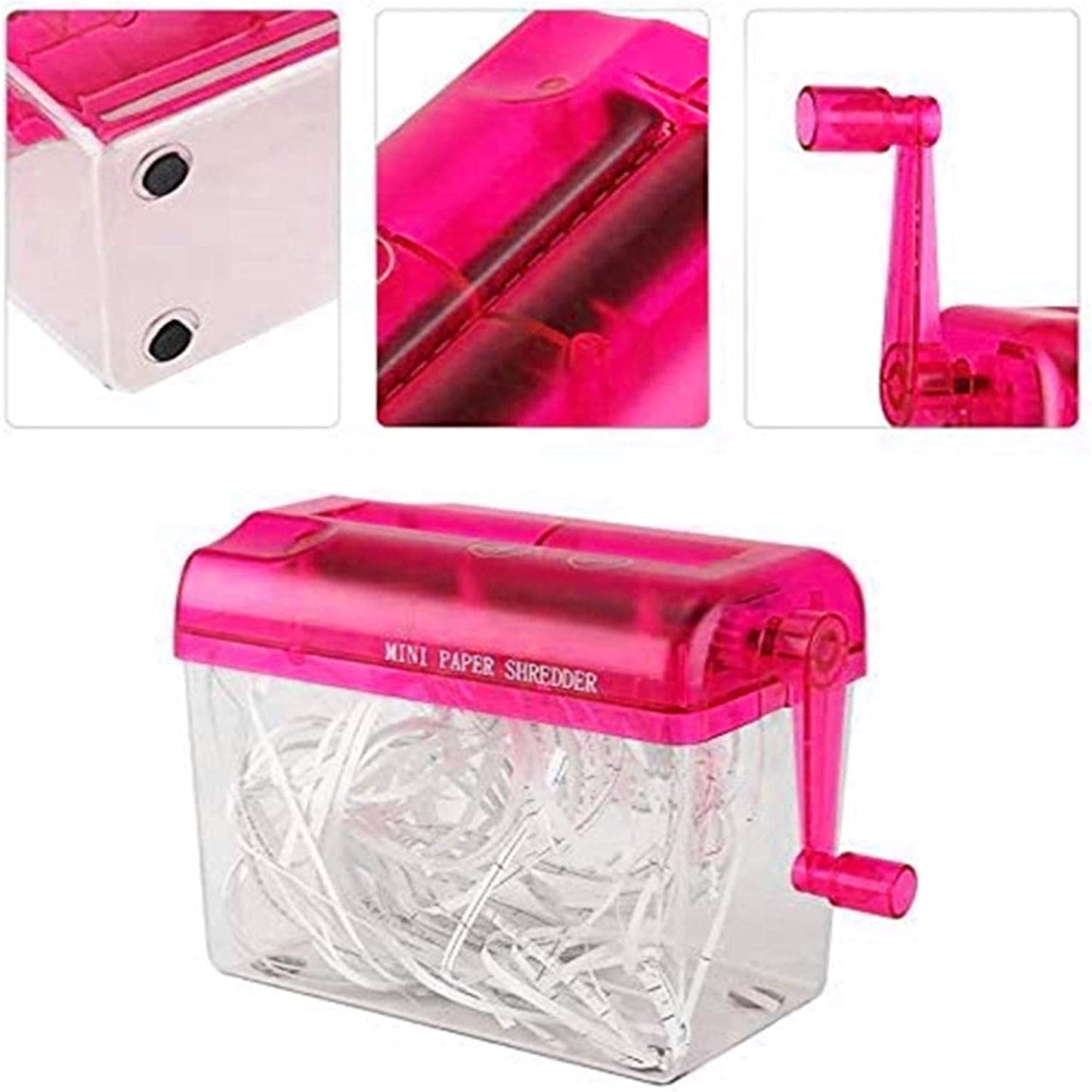 Manual paper shredder, pink