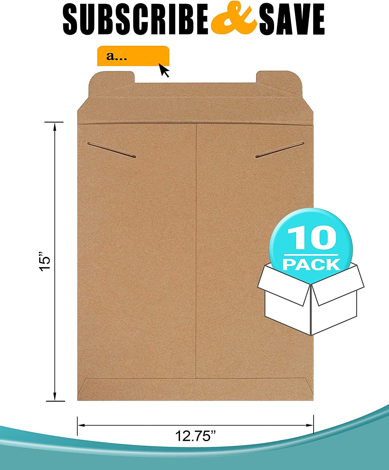 12.75" x 15" Cardboard Envelopes, 10-Pack Document Envelopes