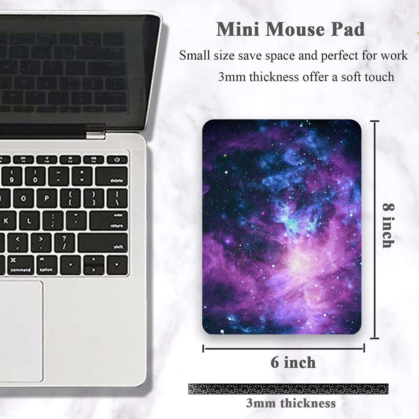 Mini Waterproof Mouse Pad - Color: Blue Purple Universe