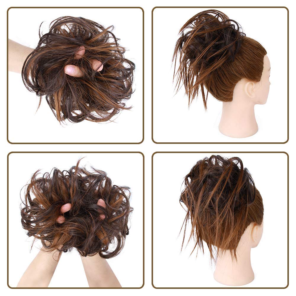 Tousled Hair Extensions, (Dark Brown, Light Brown Mix)