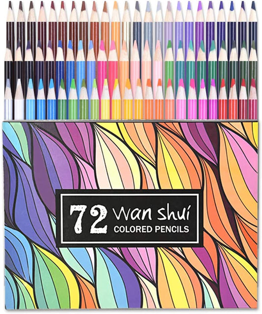 72 colored pencils, 7.87 x 7.87 x 1.57 inches