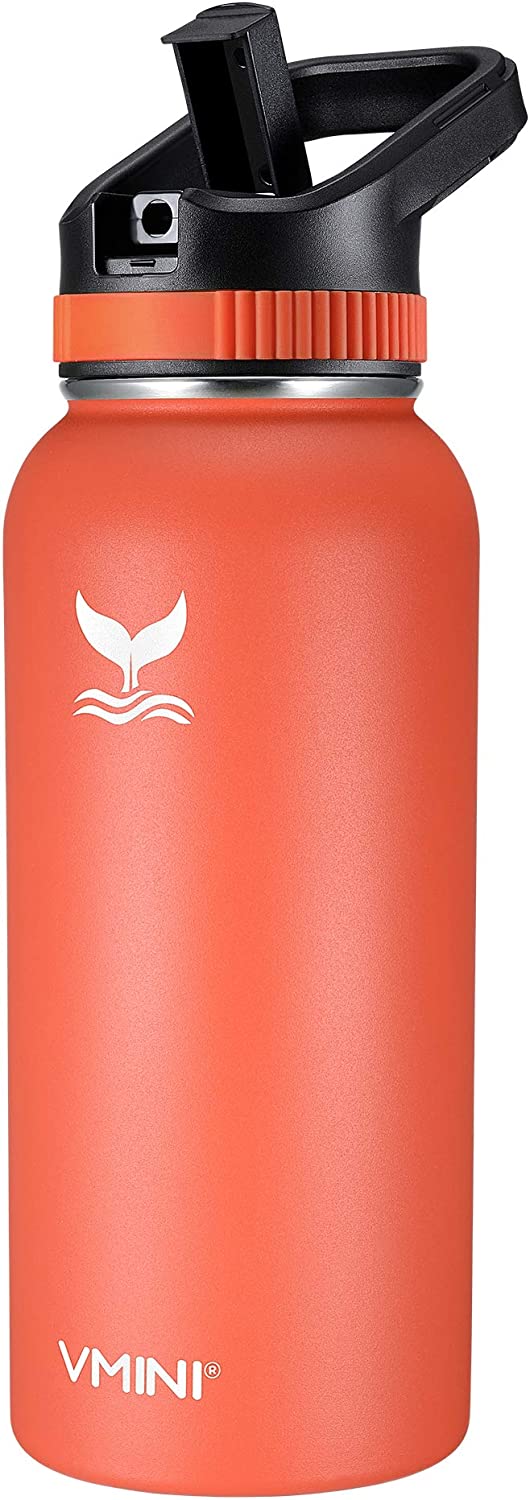 Straw Water Bottle, 32/40oz Color: c-Coral