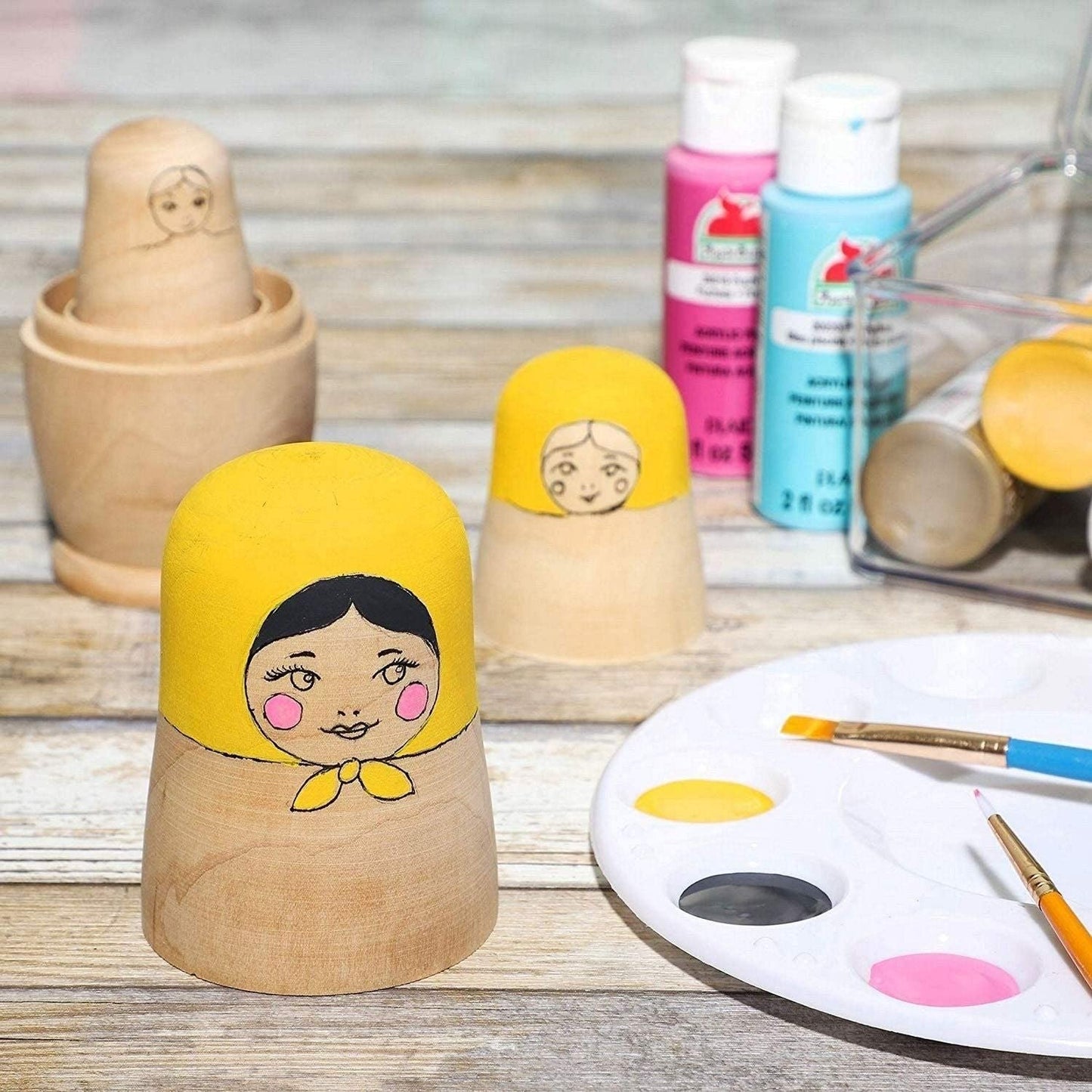 Blank Nesting Dolls, 5.94 x 4.61 x 2.76 inches, (5 Layers)