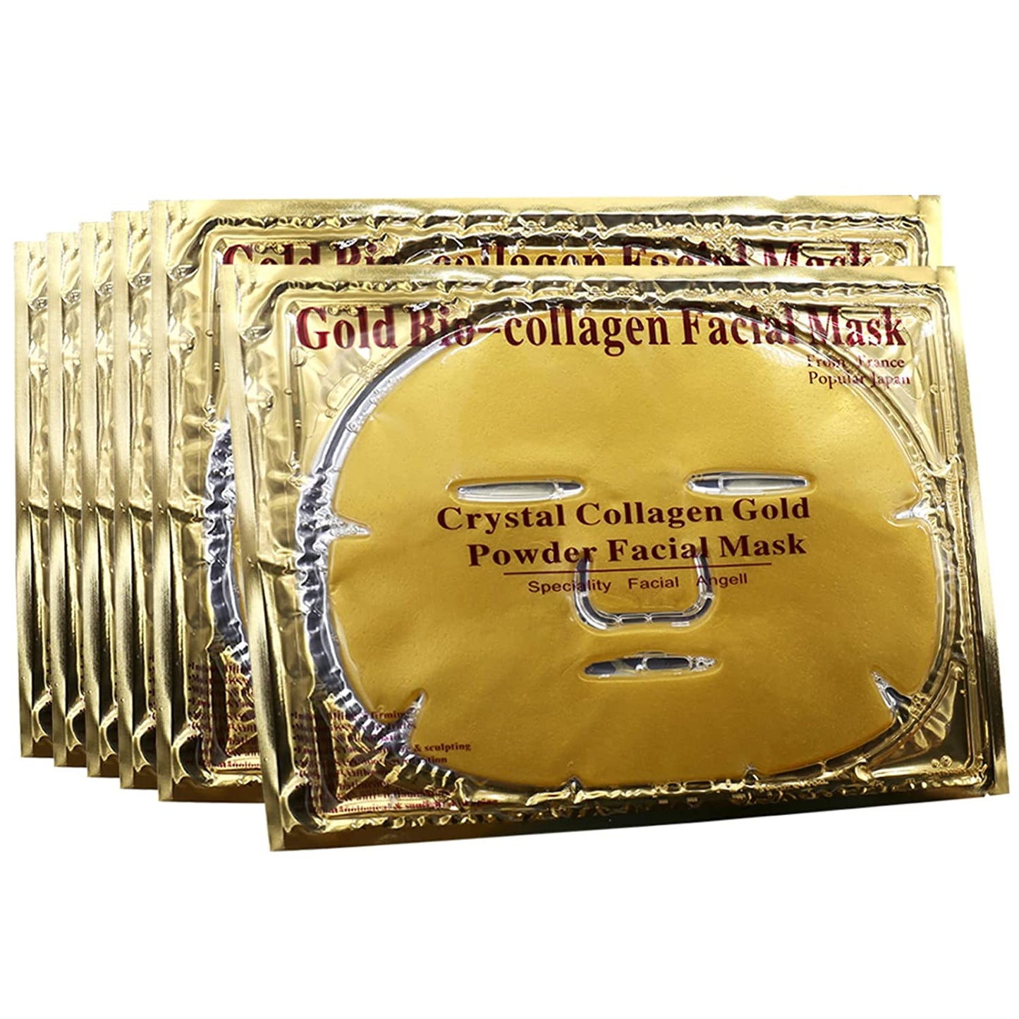 6 PCS 24k gold gel collagen facial masks, color: gold