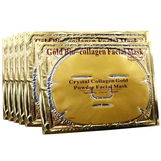 6 PCS 24k gold gel collagen facial masks, color: gold