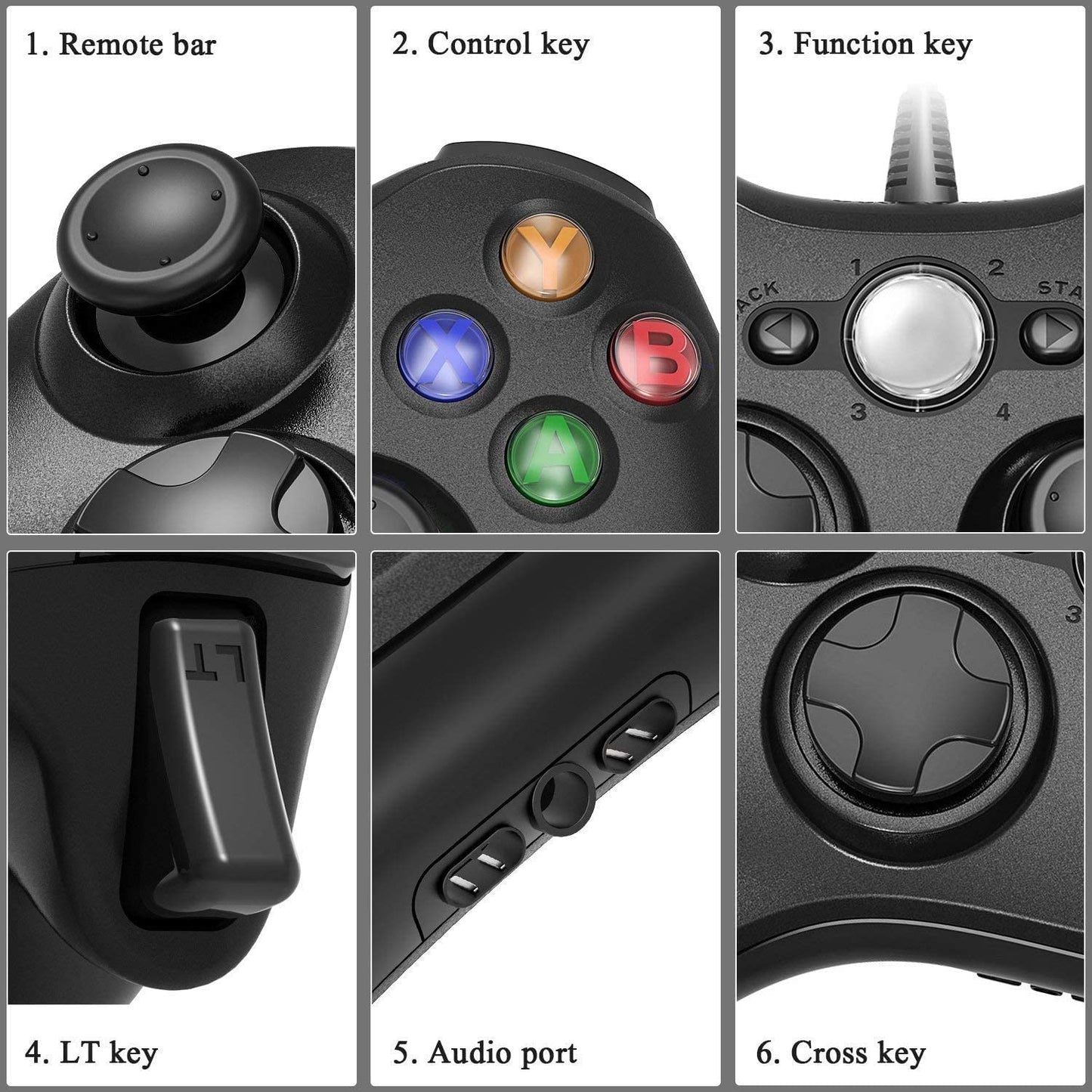 Wired controller, colour: black