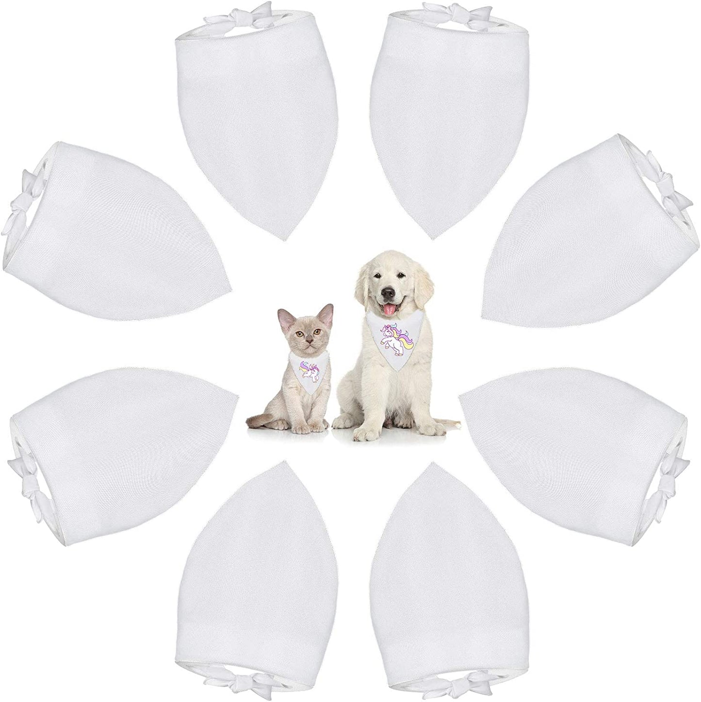 12 Pieces Pet Triangle Bandanas, (white)