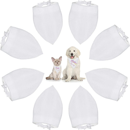 12 Pieces Pet Triangle Bandanas, (white)