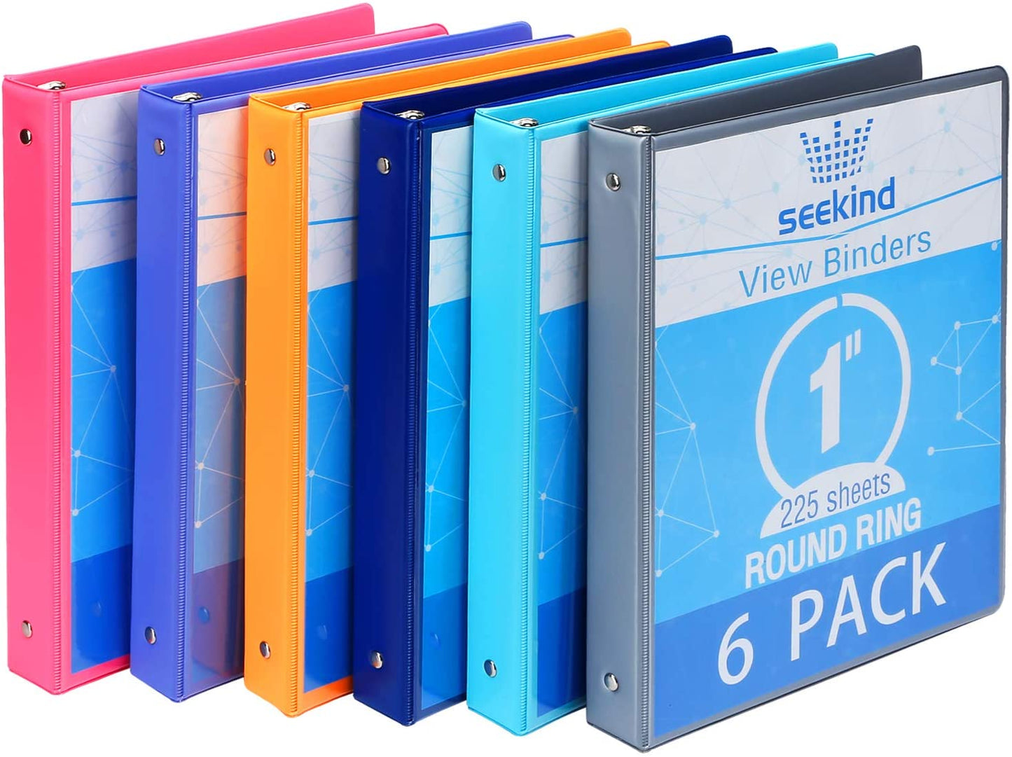 1-Inch 3-Ring Binder, 6-Pack