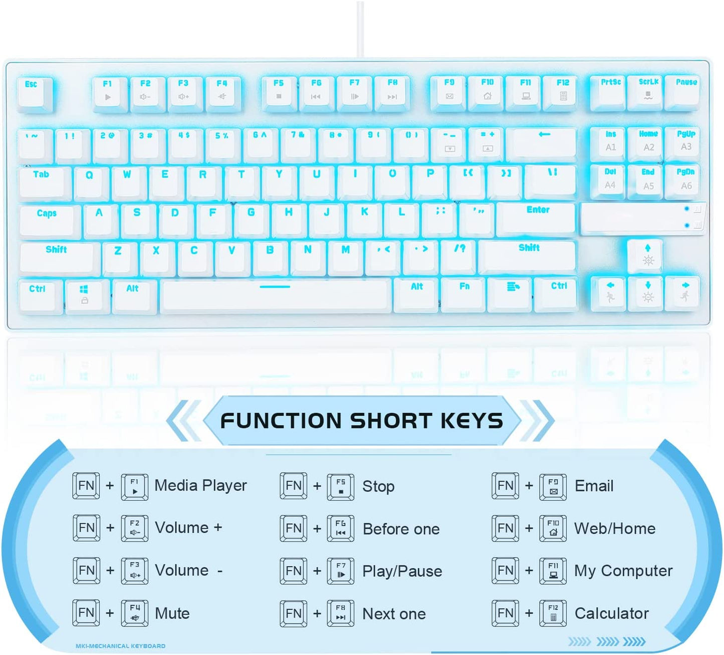 87-Key Mechanical Gaming Keyboard - Blue Switch