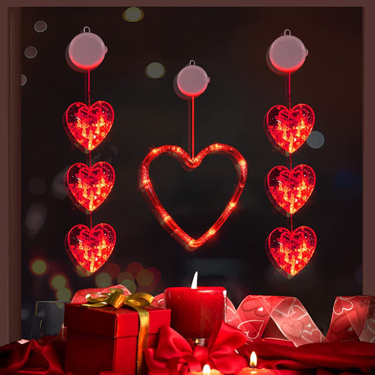 3 Packs of Heart Shaped Valentine's Day Pendant Lights