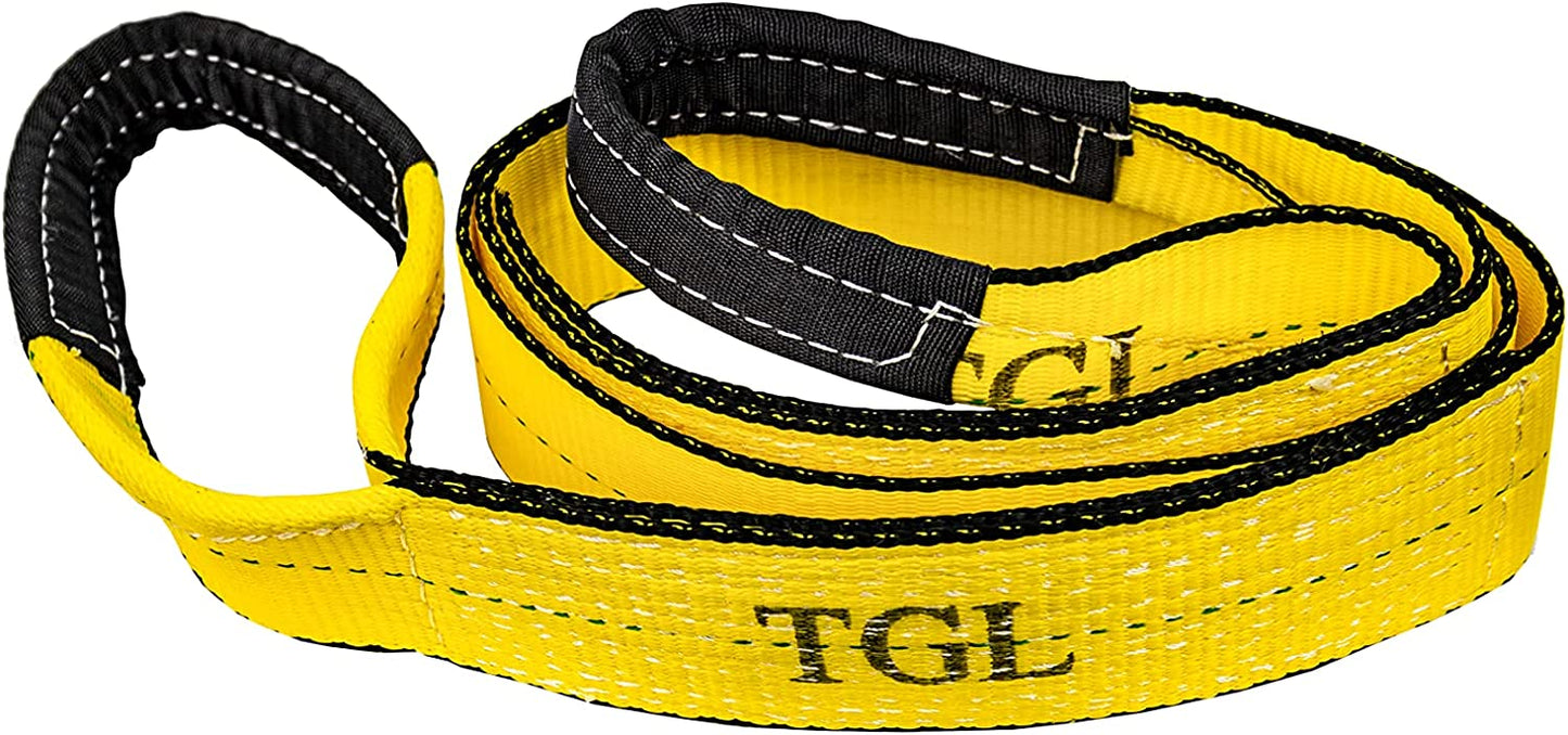 D-ring Shackle Tow Strap, 10 Ton Pulley (Yellow, Black)