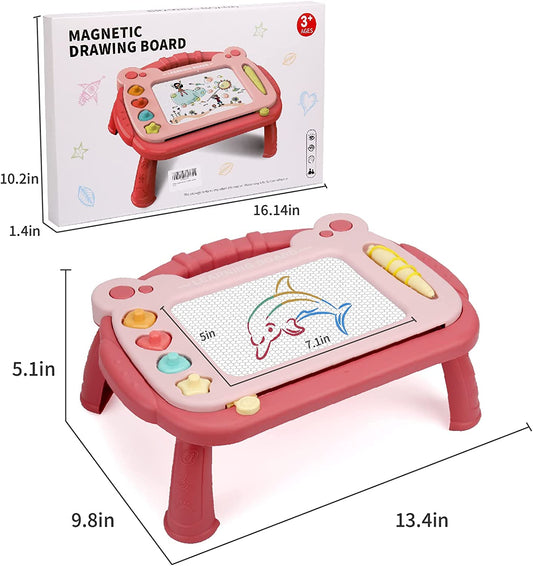 Magnetic Drawing Board for Toddlers 1-3 Years Old (Red)