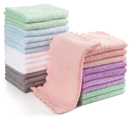 Microfiber Fleece Baby Wipes, 7" x 9", 24-Pack