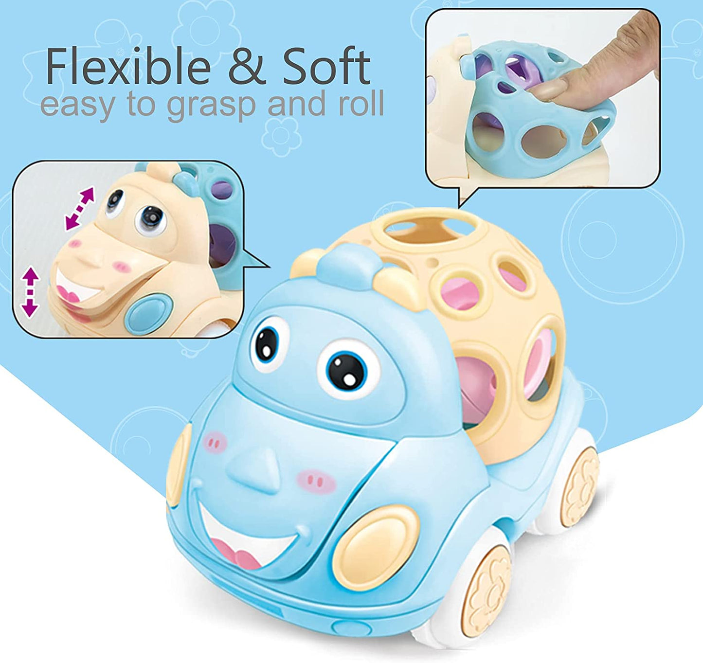 Rubber Toy, Style: Rattle Rolling Cars