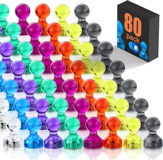 pack of 80 whiteboard magnets in 8 colors