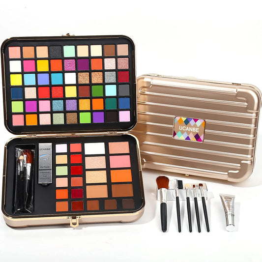 Case Makeup Set, include Eyeshadow, Lipstick, Blush