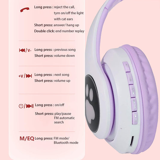 Kids Wireless Headphones (Purple)