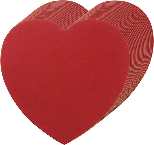 72 pieces of big heart paper cutouts, Red