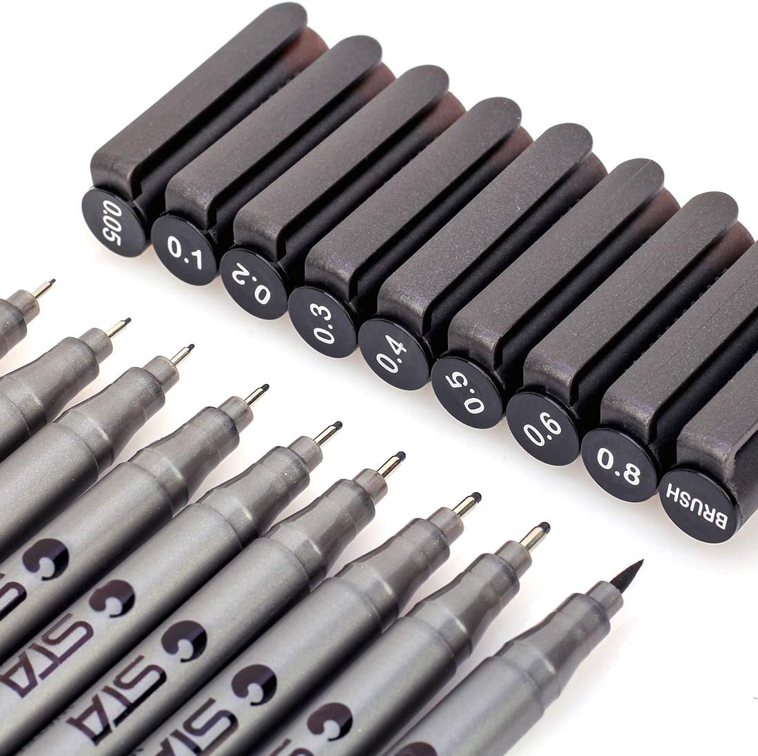 Multiliner Fine Point Drawing Pens (9 Sizes/colour:Black)