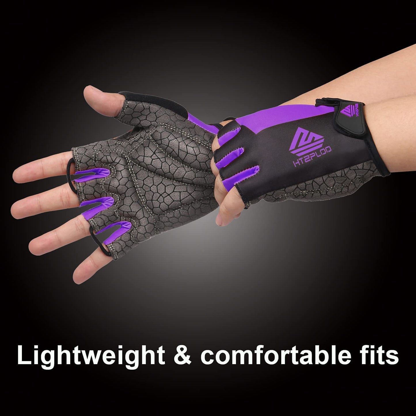 Lightweight Anti-Slip Bike Gloves (Black & Purple Color)